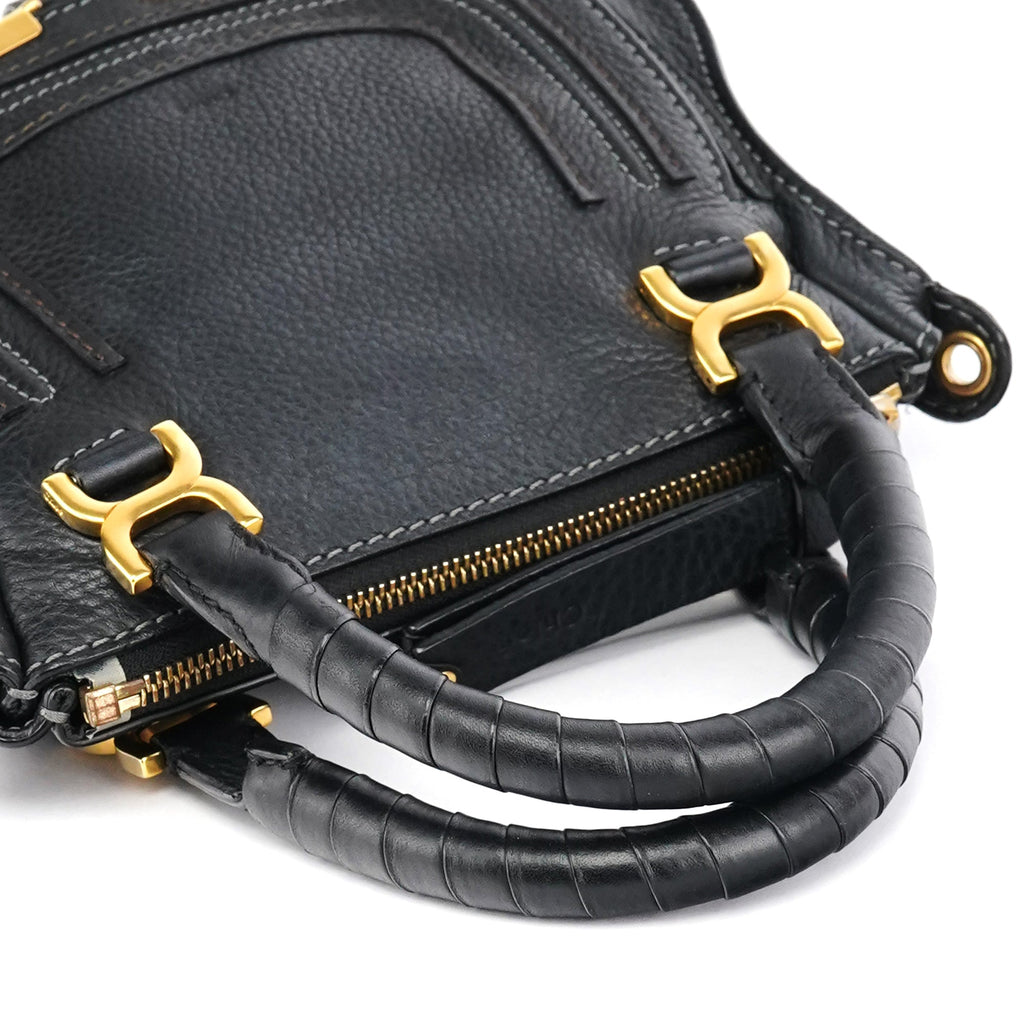 Small Black Leather Marcie 2-Way Bag