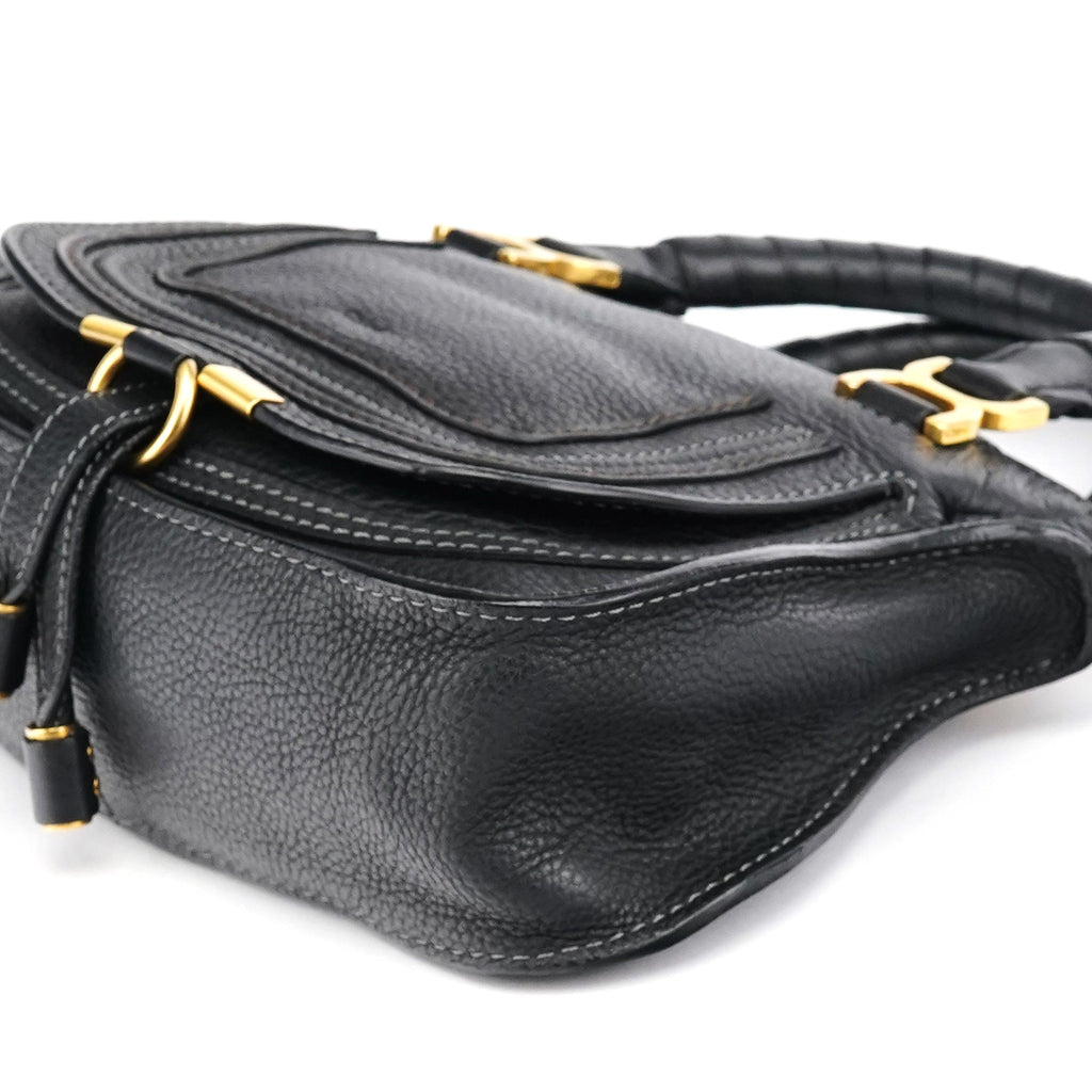 Small Black Leather Marcie 2-Way Bag