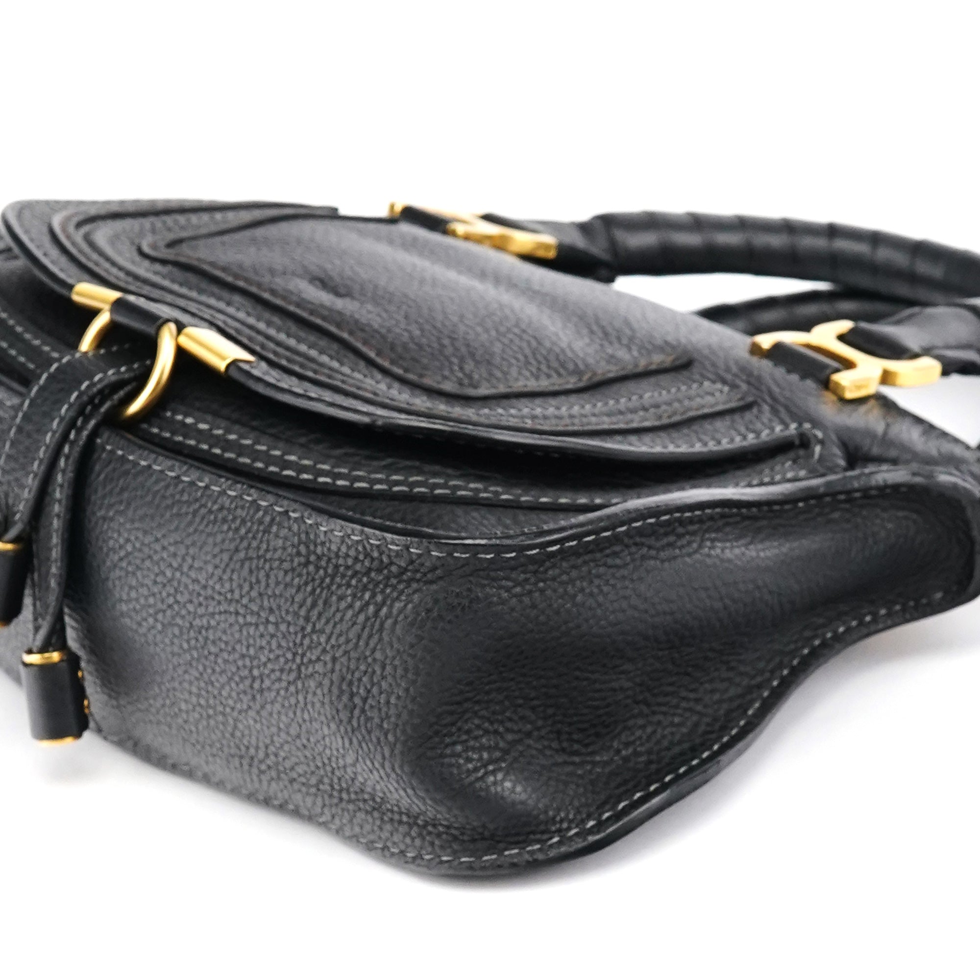 Small Black Leather Marcie 2-Way Bag