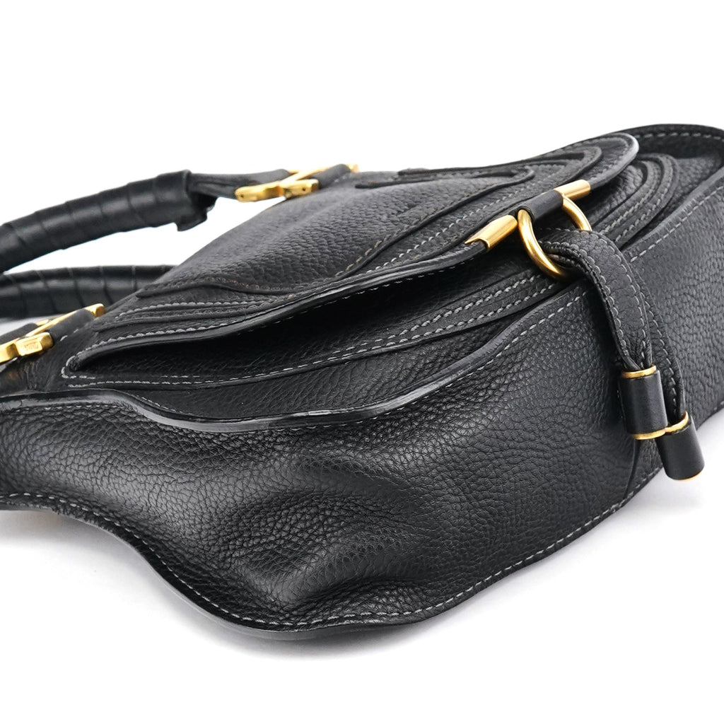 Small Black Leather Marcie 2-Way Bag