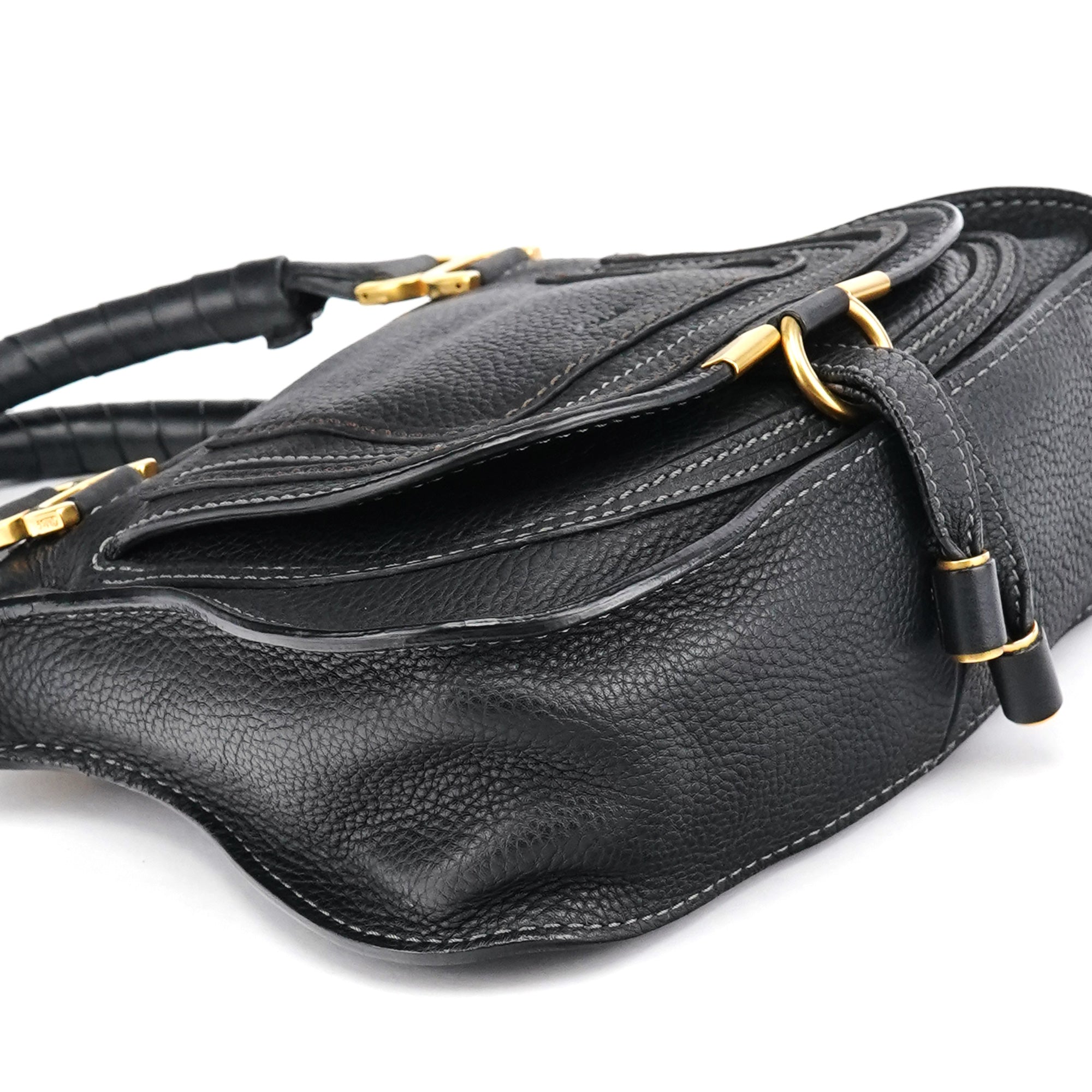 Small Black Leather Marcie 2-Way Bag