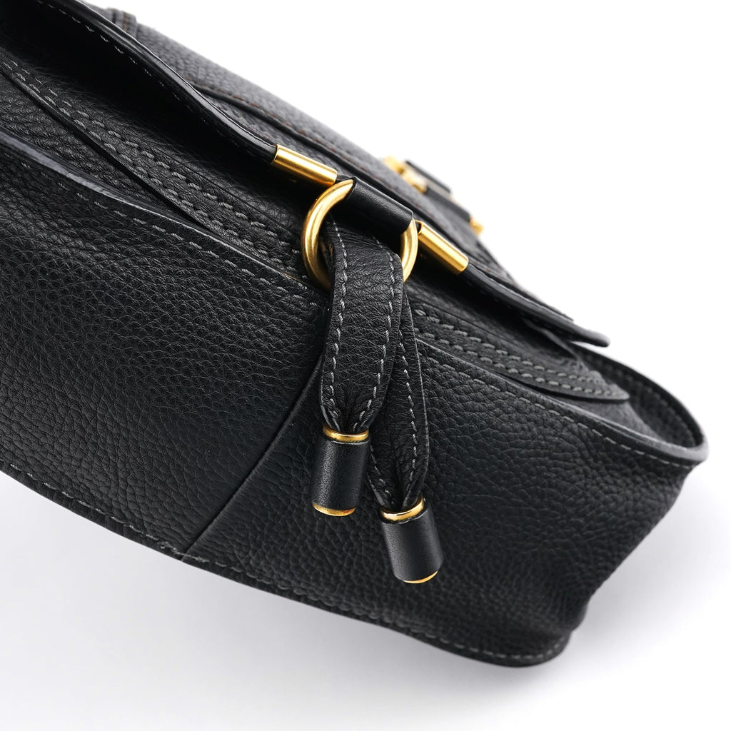 Small Black Leather Marcie 2-Way Bag