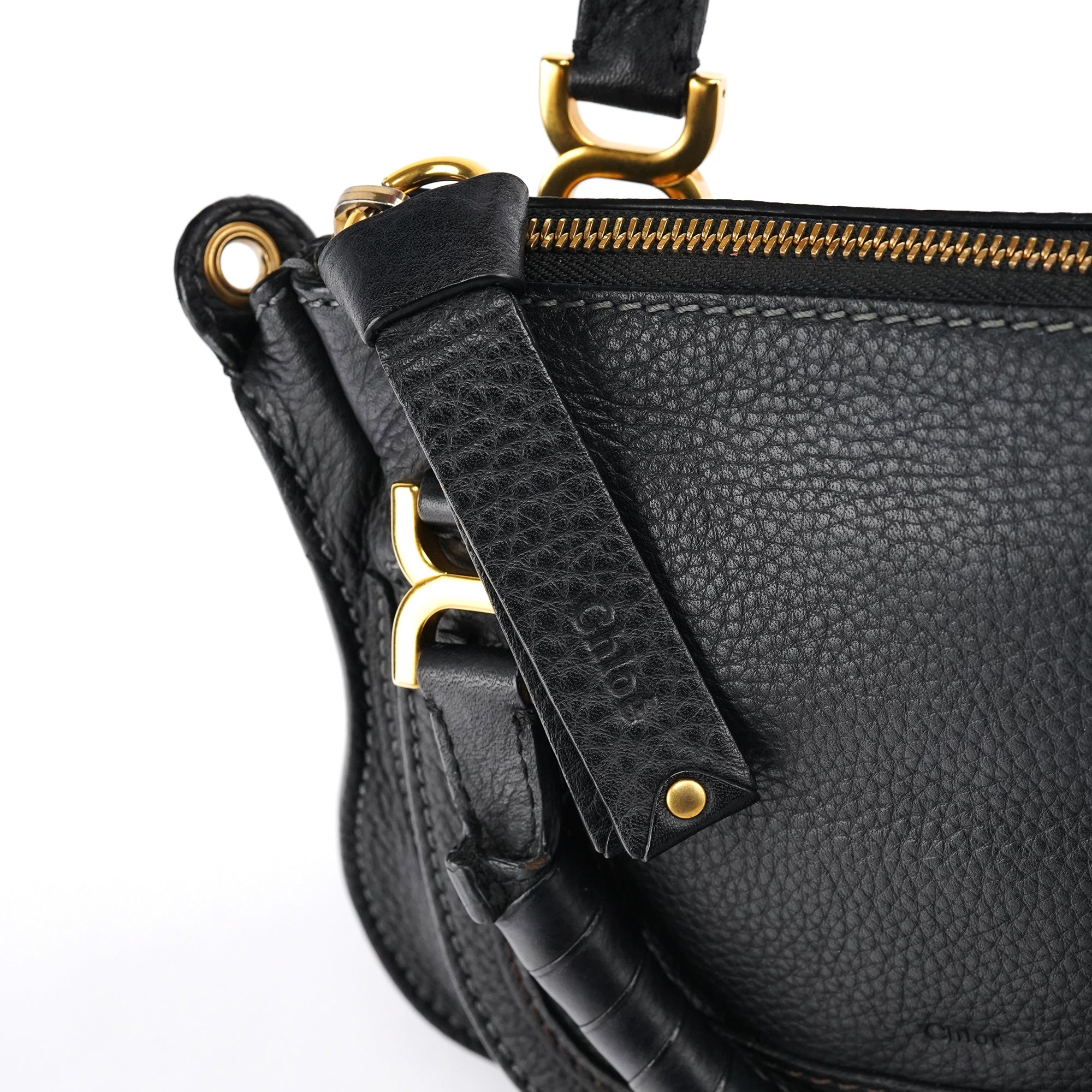 Small Black Leather Marcie 2-Way Bag