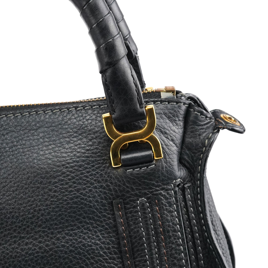 Small Black Leather Marcie 2-Way Bag
