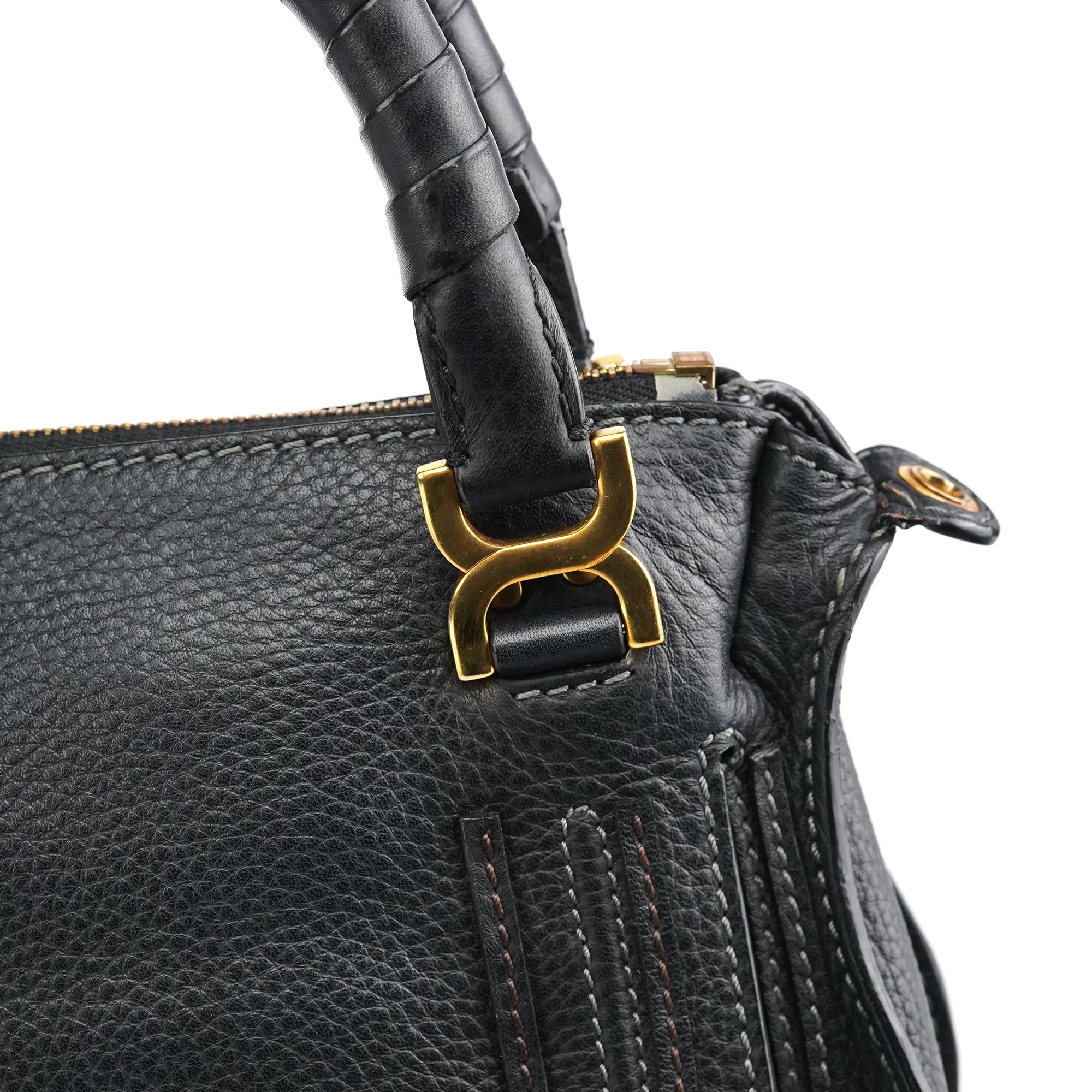 Small Black Leather Marcie 2-Way Bag