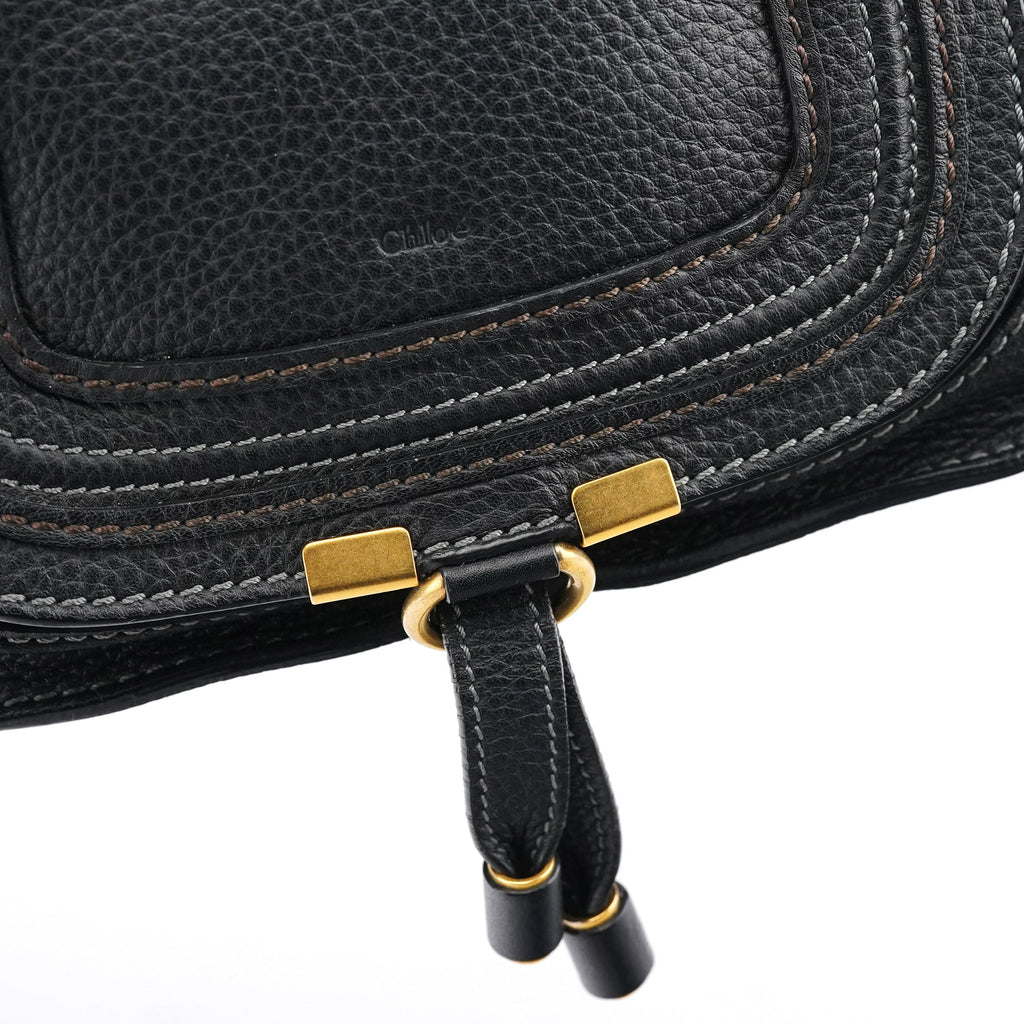 Small Black Leather Marcie 2-Way Bag