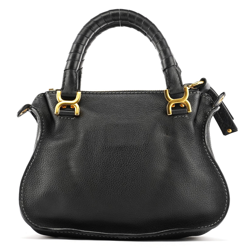 Small Black Leather Marcie 2-Way Bag