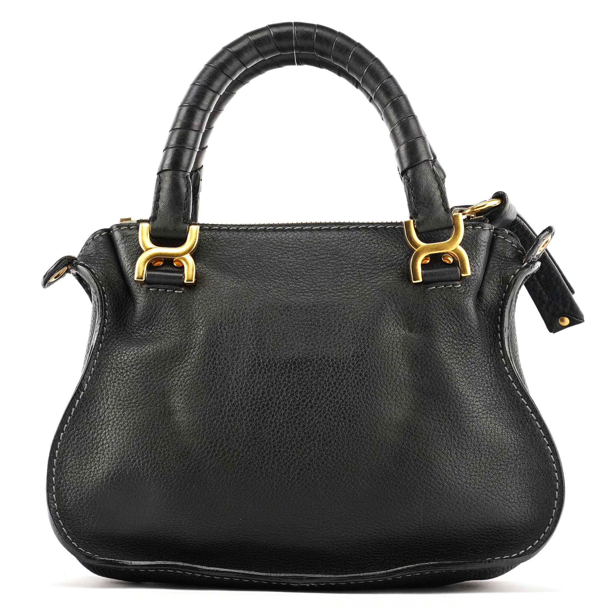 Small Black Leather Marcie 2-Way Bag