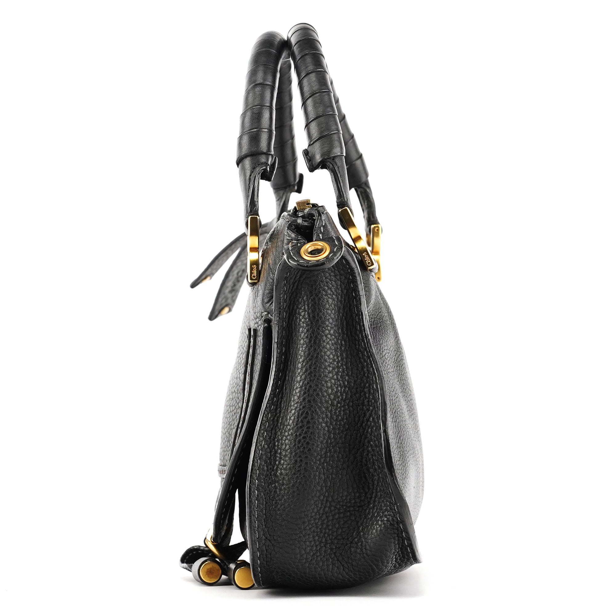 Small Black Leather Marcie 2-Way Bag