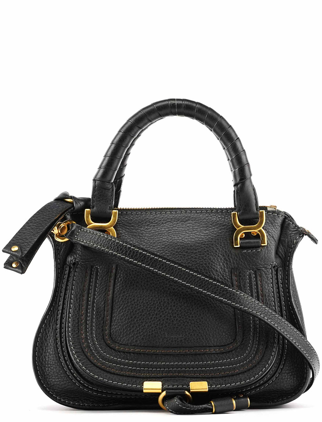 Small Black Leather Marcie 2-Way Bag