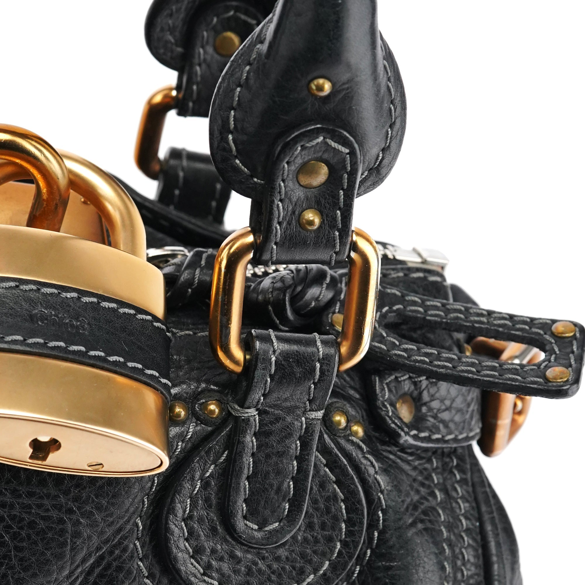Small Black Leather Paddington Shoulder Bag