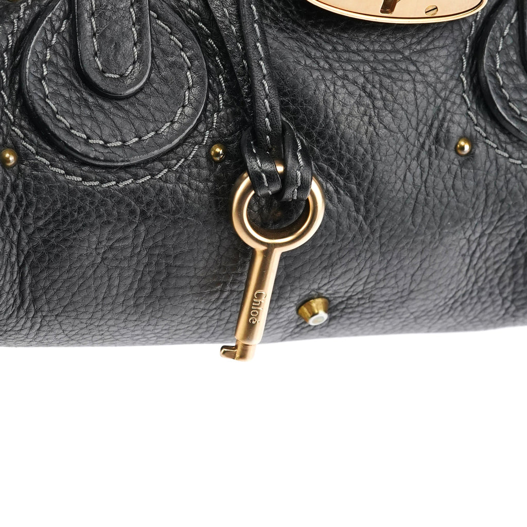 Small Black Leather Paddington Shoulder Bag
