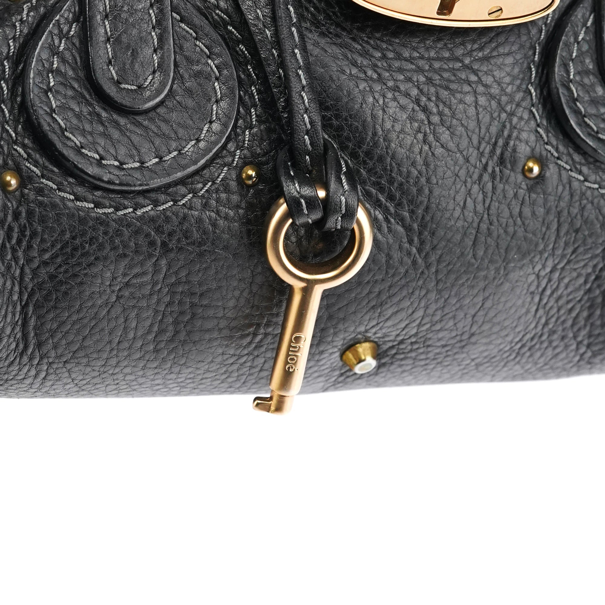Small Black Leather Paddington Shoulder Bag