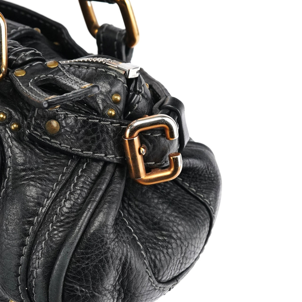 Small Black Leather Paddington Shoulder Bag