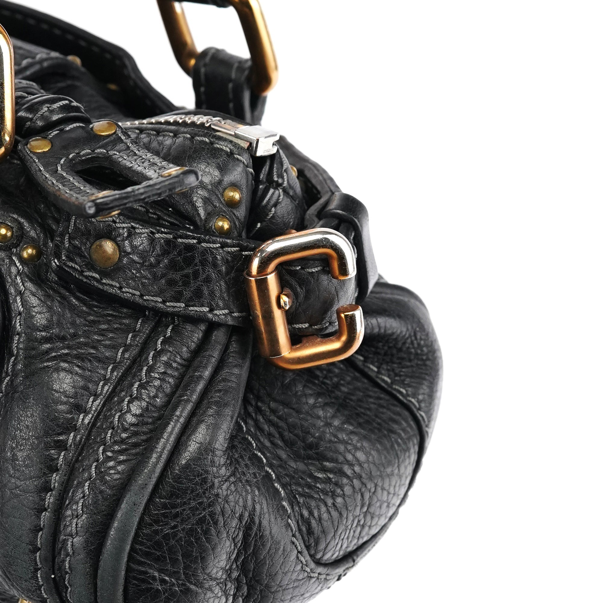 Small Black Leather Paddington Shoulder Bag