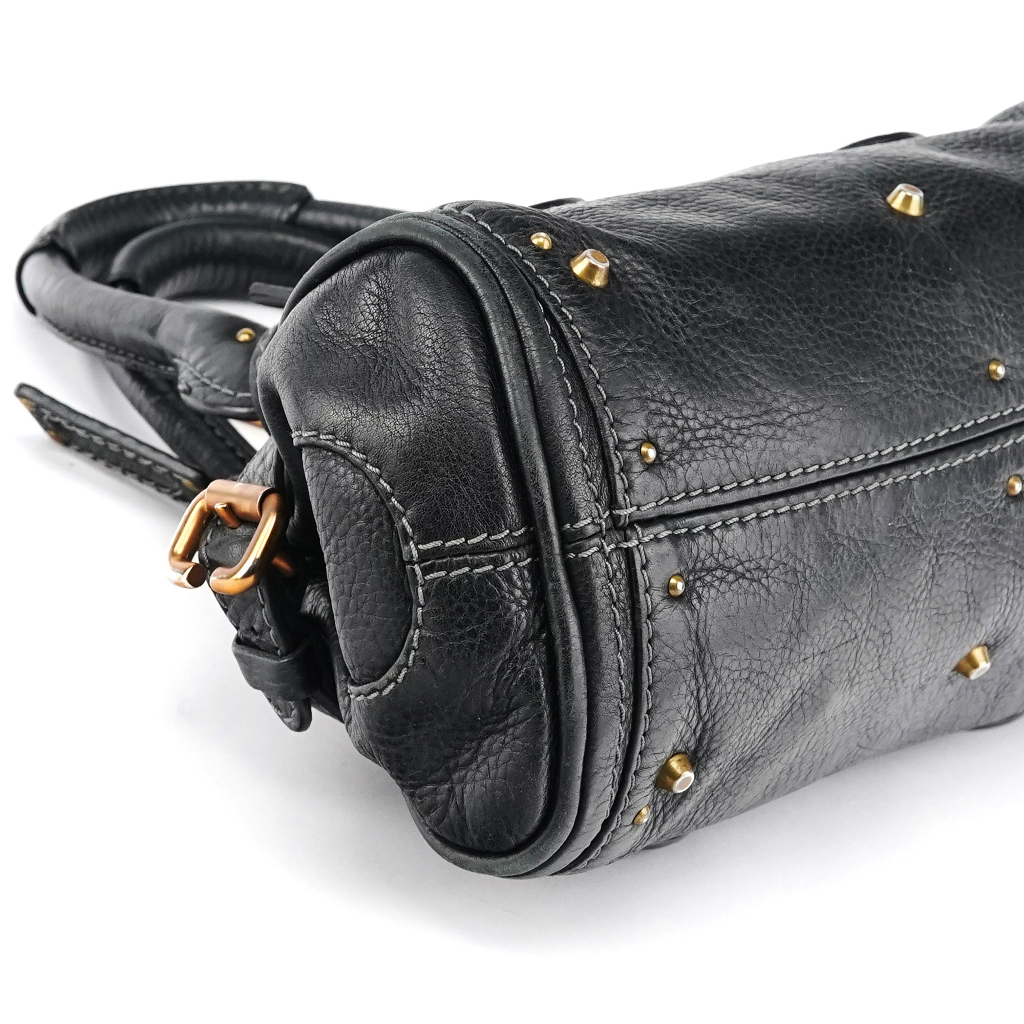 Small Black Leather Paddington Shoulder Bag