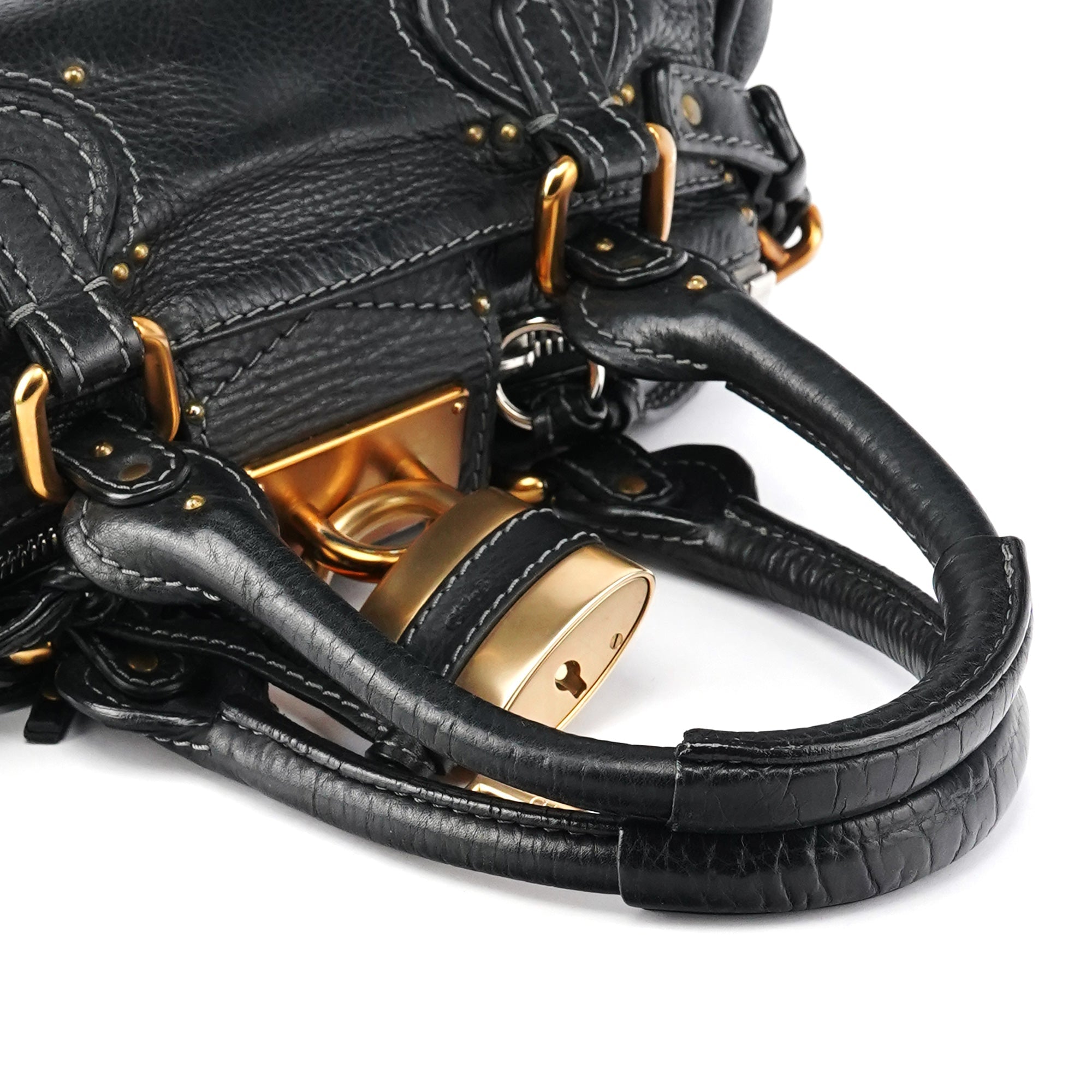 Small Black Leather Paddington Shoulder Bag