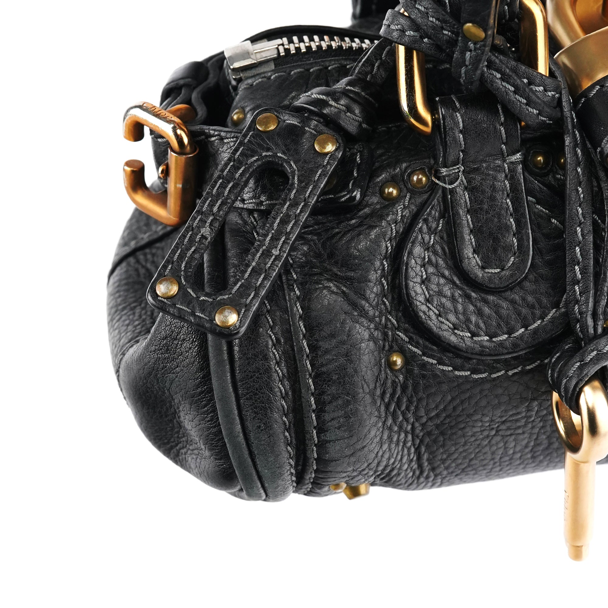 Small Black Leather Paddington Shoulder Bag