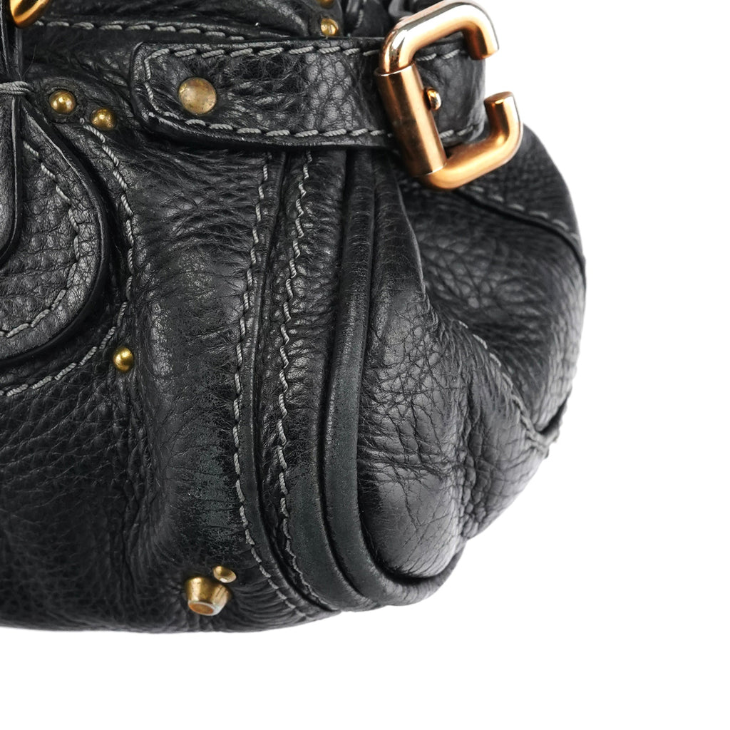 Small Black Leather Paddington Shoulder Bag