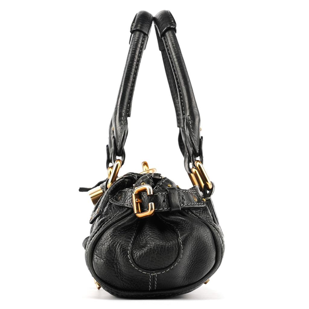 Small Black Leather Paddington Shoulder Bag