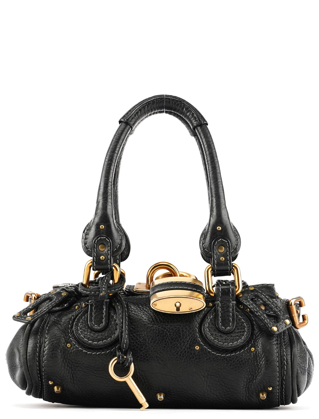 Small Black Leather Paddington Shoulder Bag