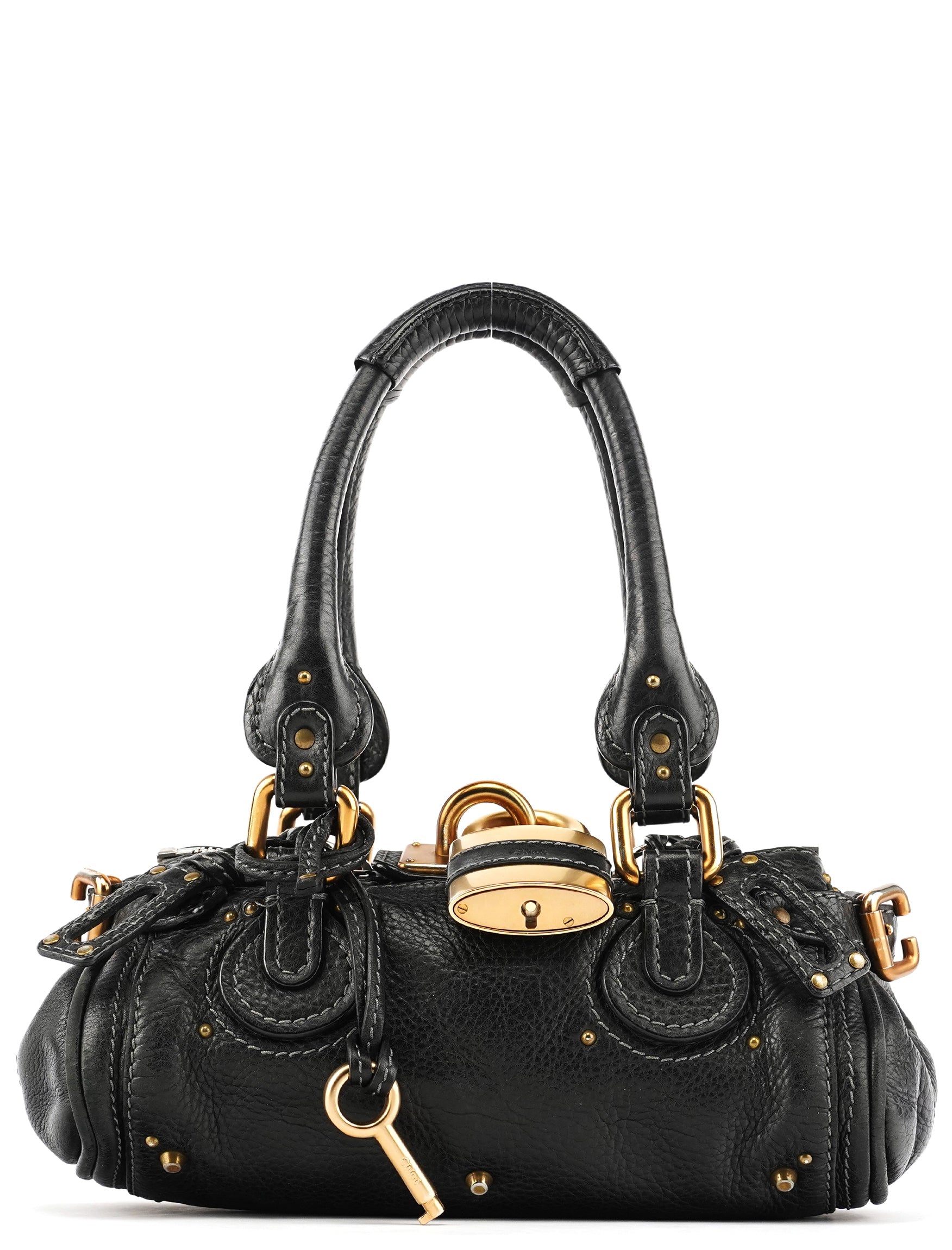 Small Black Leather Paddington Shoulder Bag