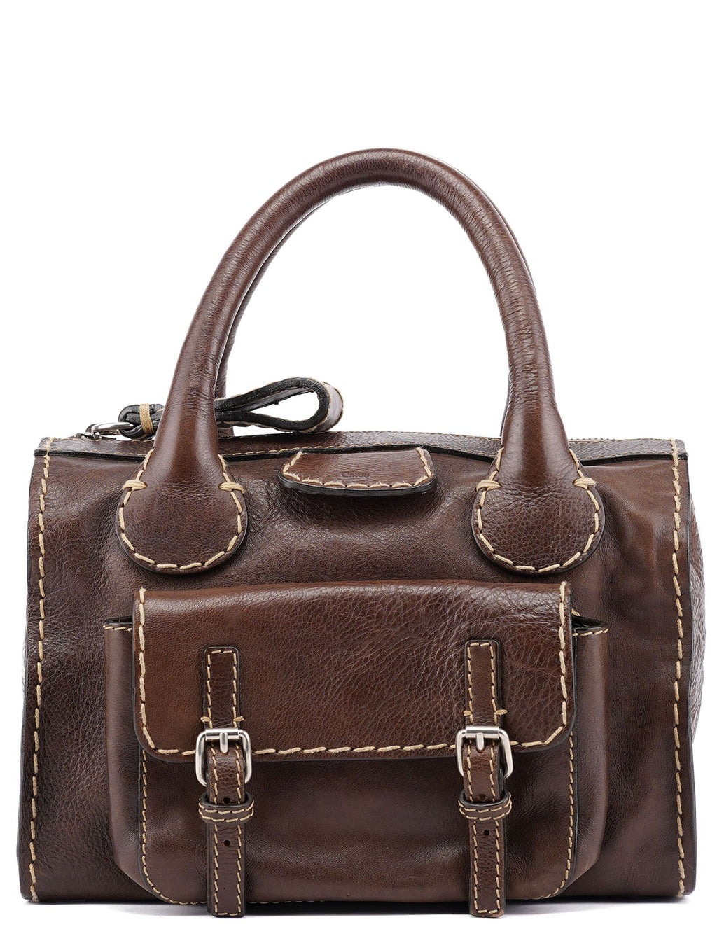 Small Brown Leather Edith Tote Bag