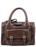 Small Brown Leather Edith Tote Bag