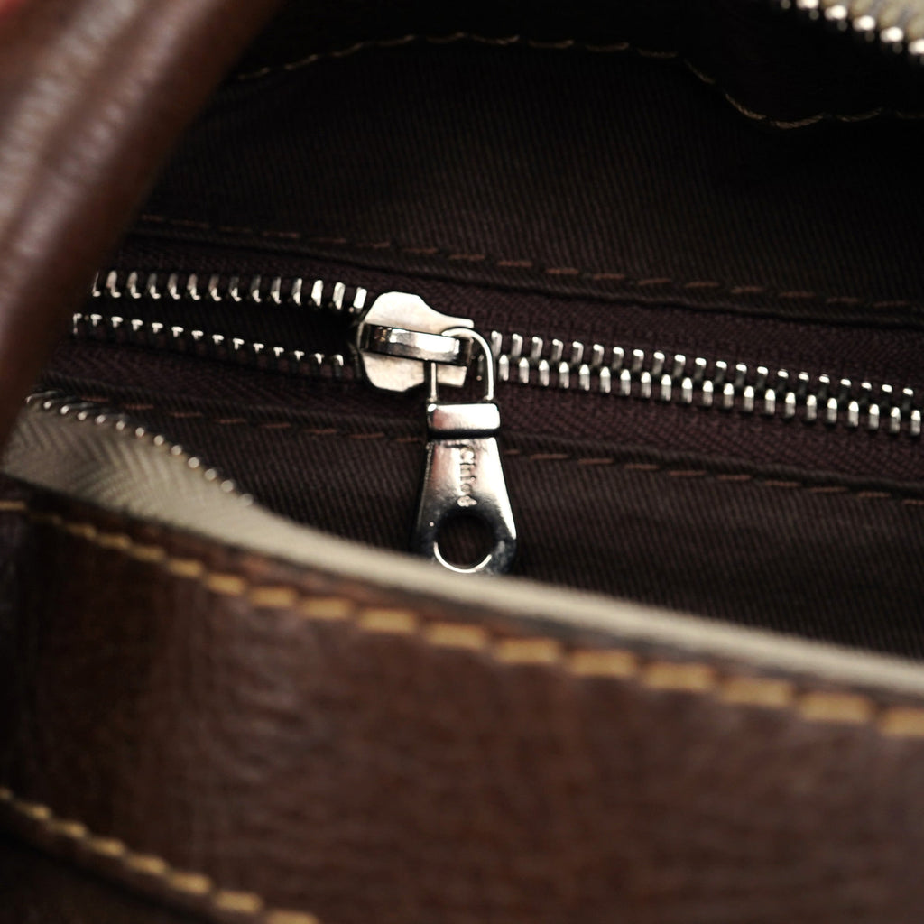 Small Brown Leather Edith Tote Bag