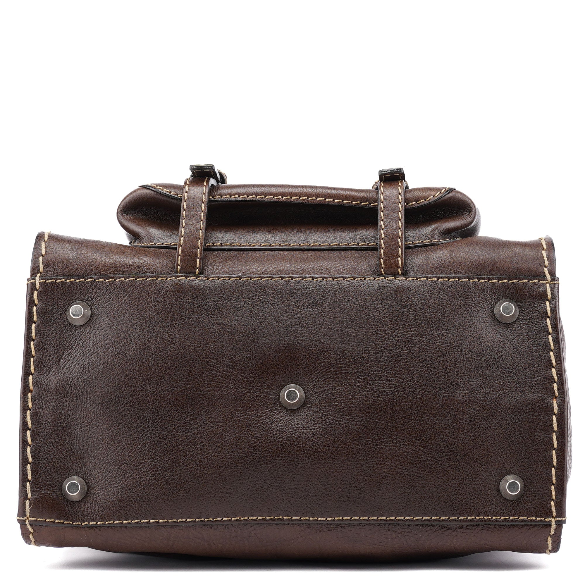 Small Brown Leather Edith Tote Bag