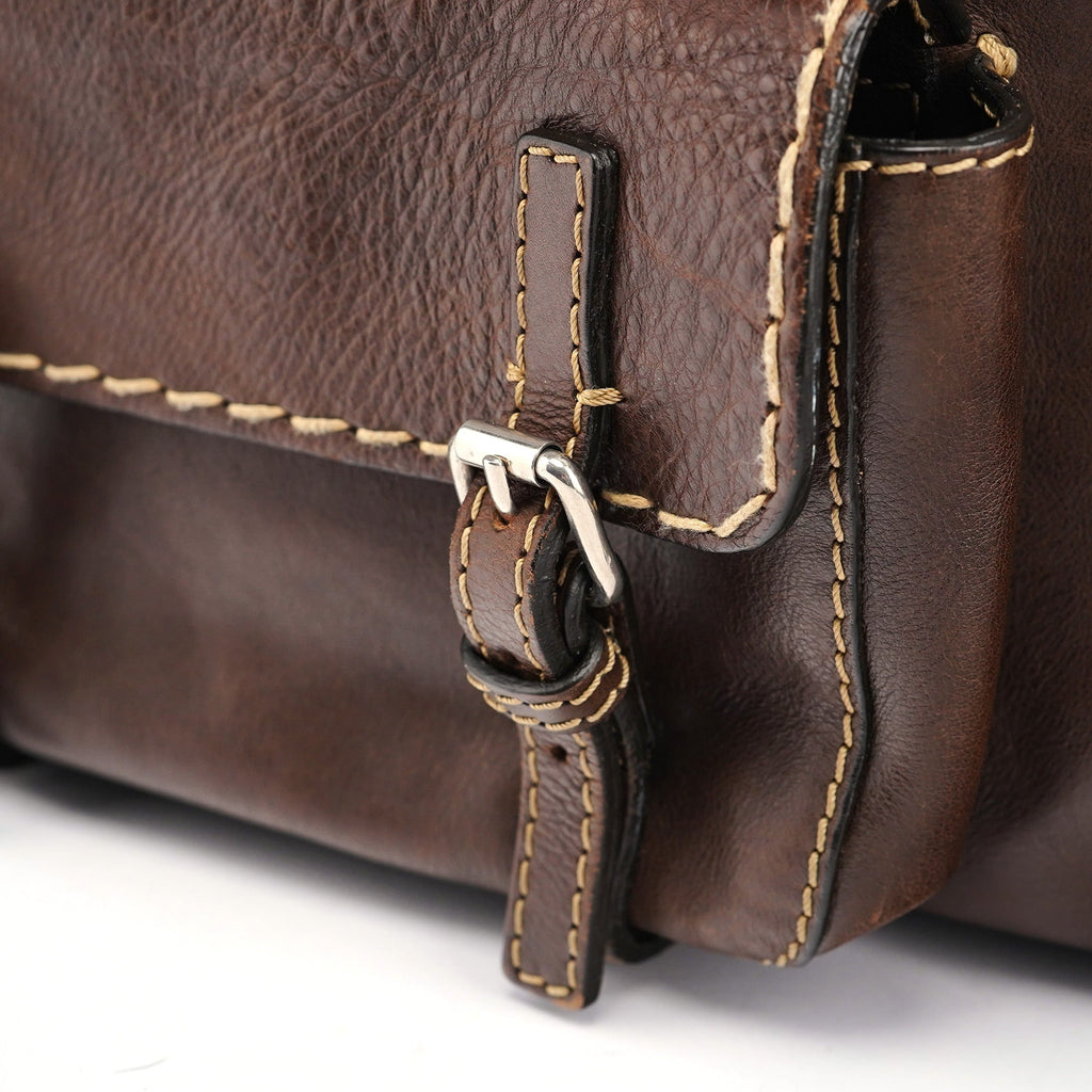 Small Brown Leather Edith Tote Bag