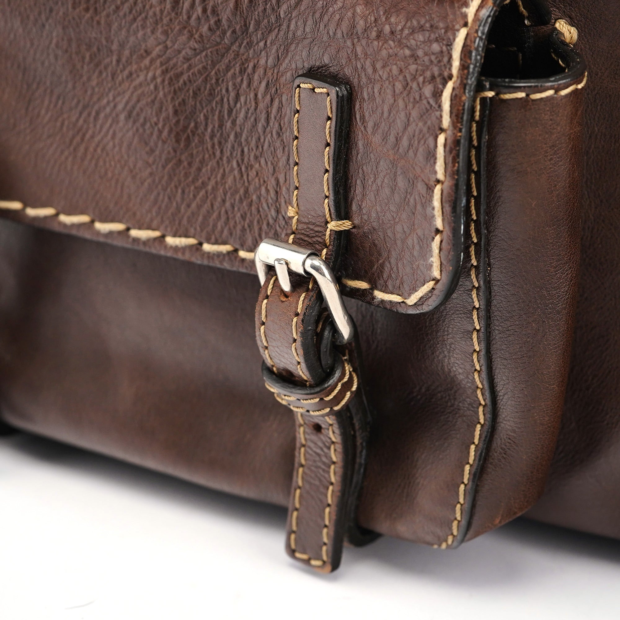 Small Brown Leather Edith Tote Bag
