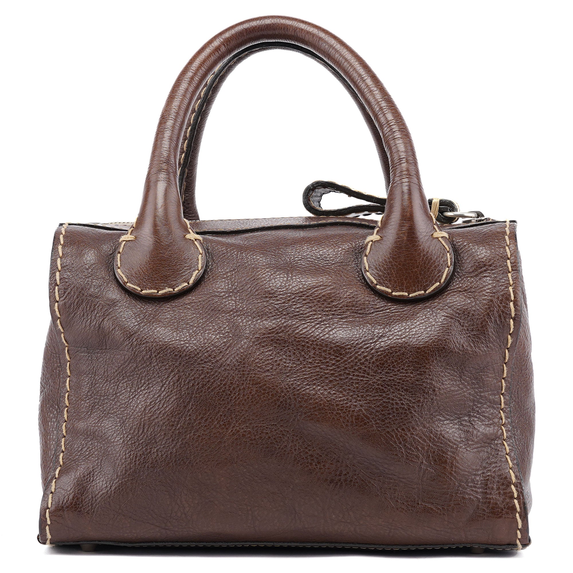 Small Brown Leather Edith Tote Bag