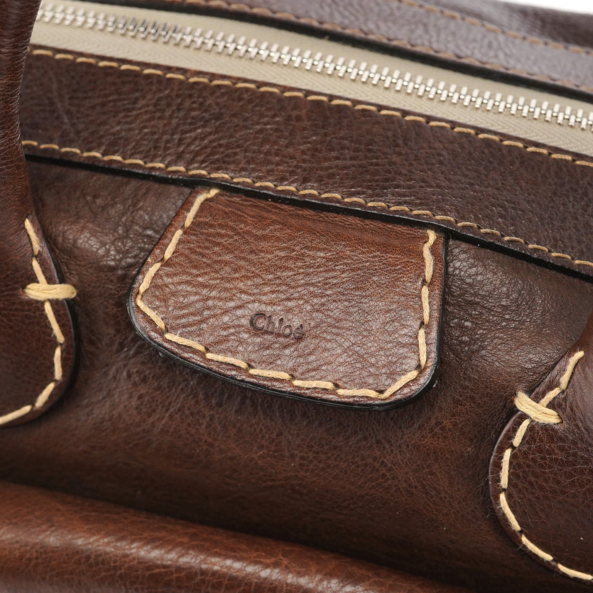 Small Brown Leather Edith Tote Bag