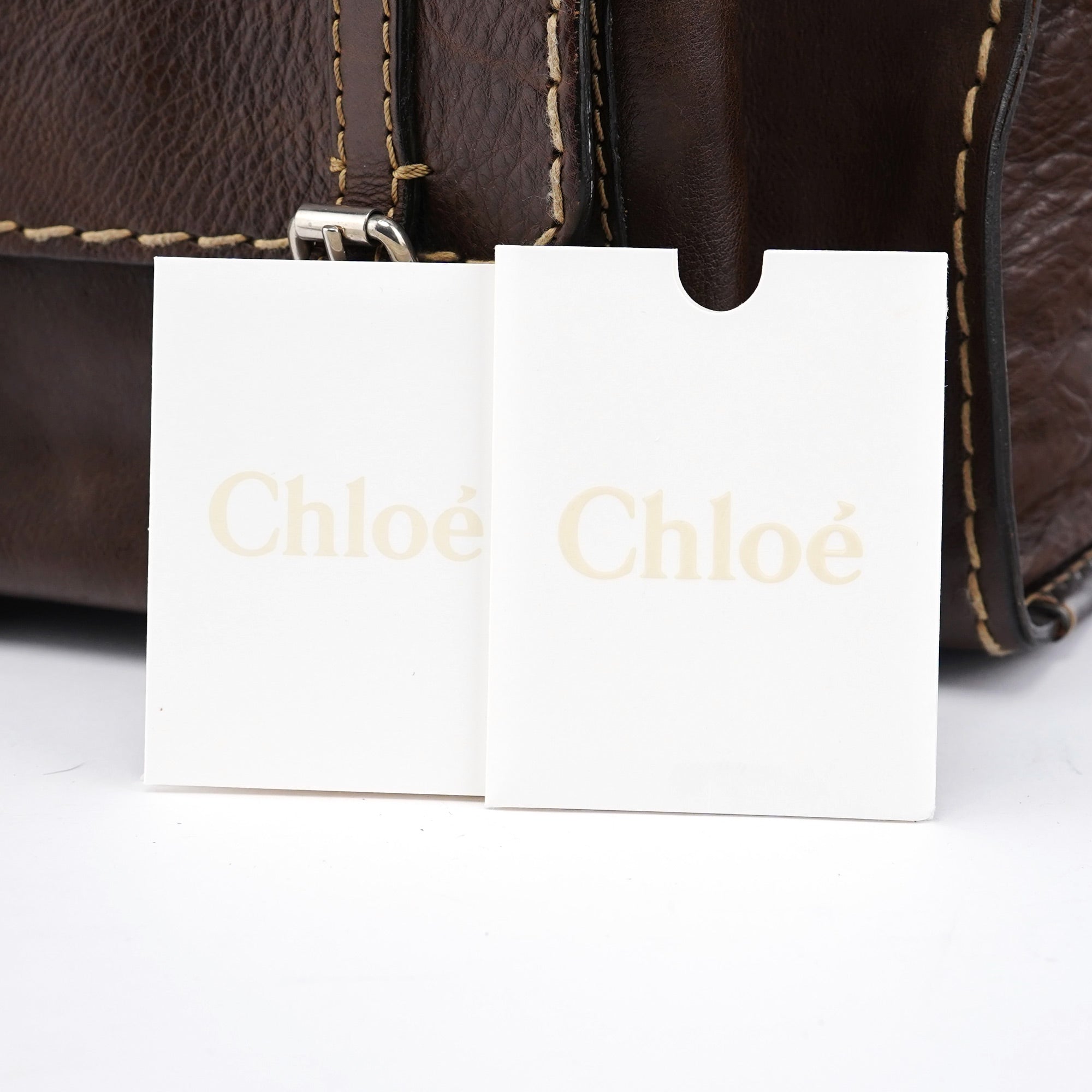 Small Brown Leather Edith Tote Bag