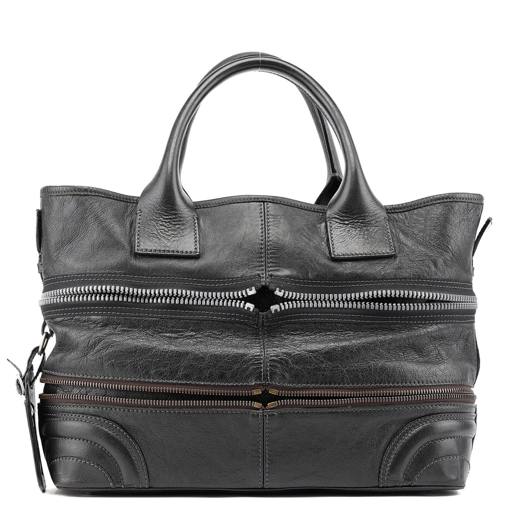 Spring 2006 Anthracite Leather Zippered Tote
