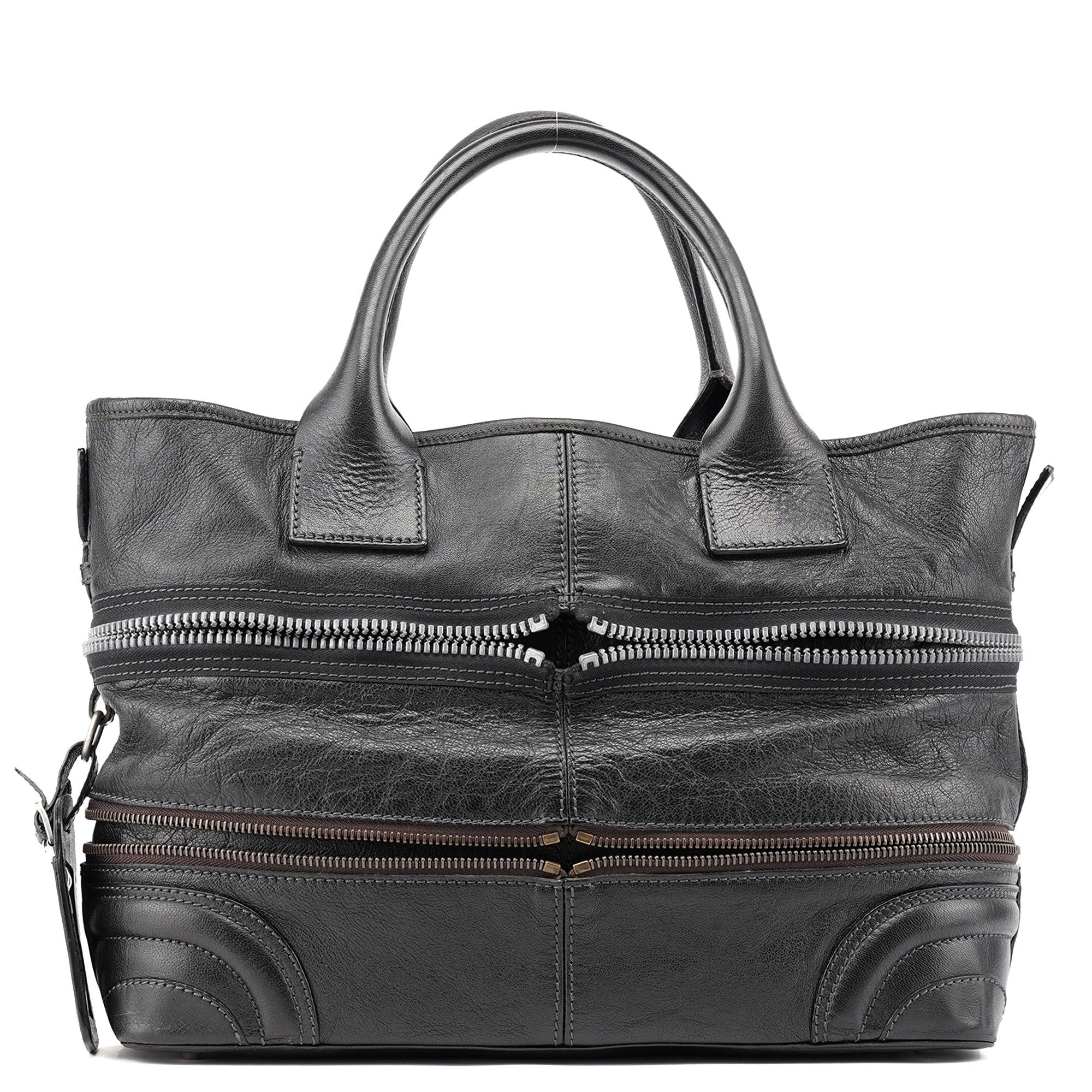 Spring 2006 Anthracite Leather Zippered Tote
