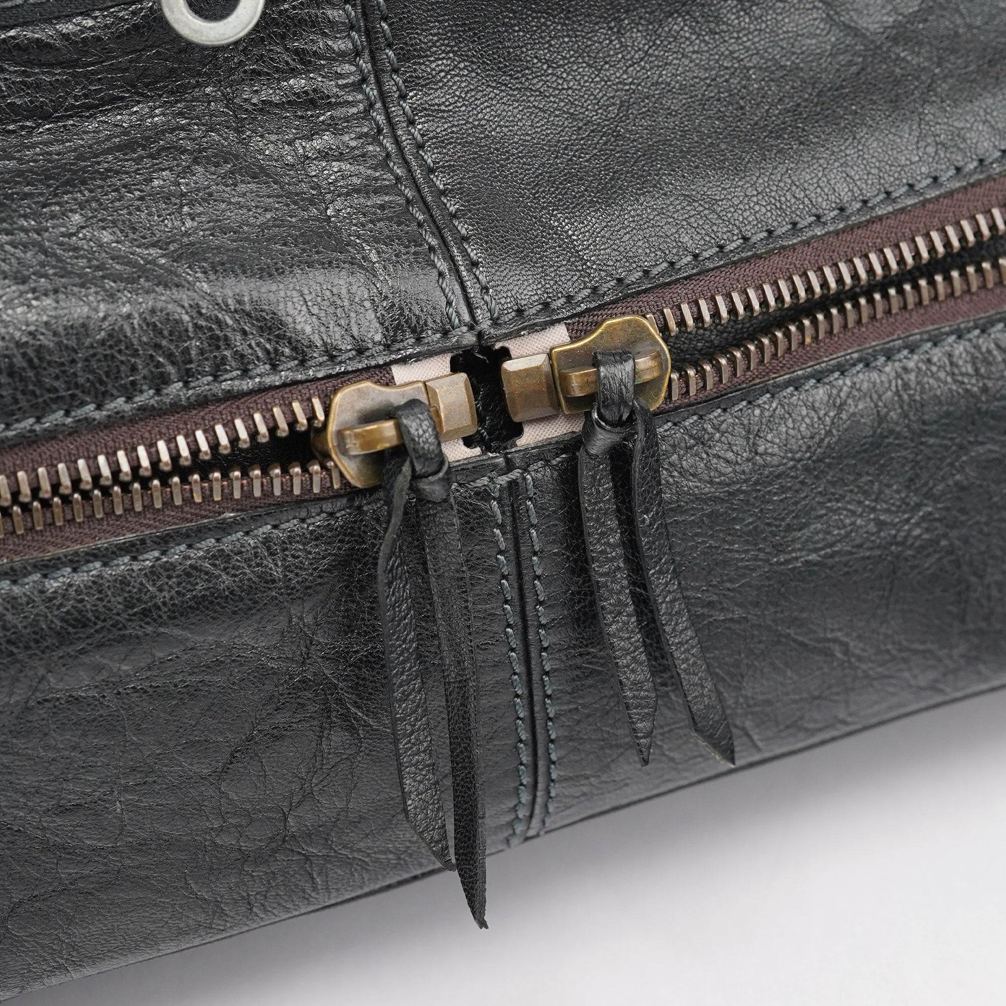 Spring 2006 Anthracite Leather Zippered Tote