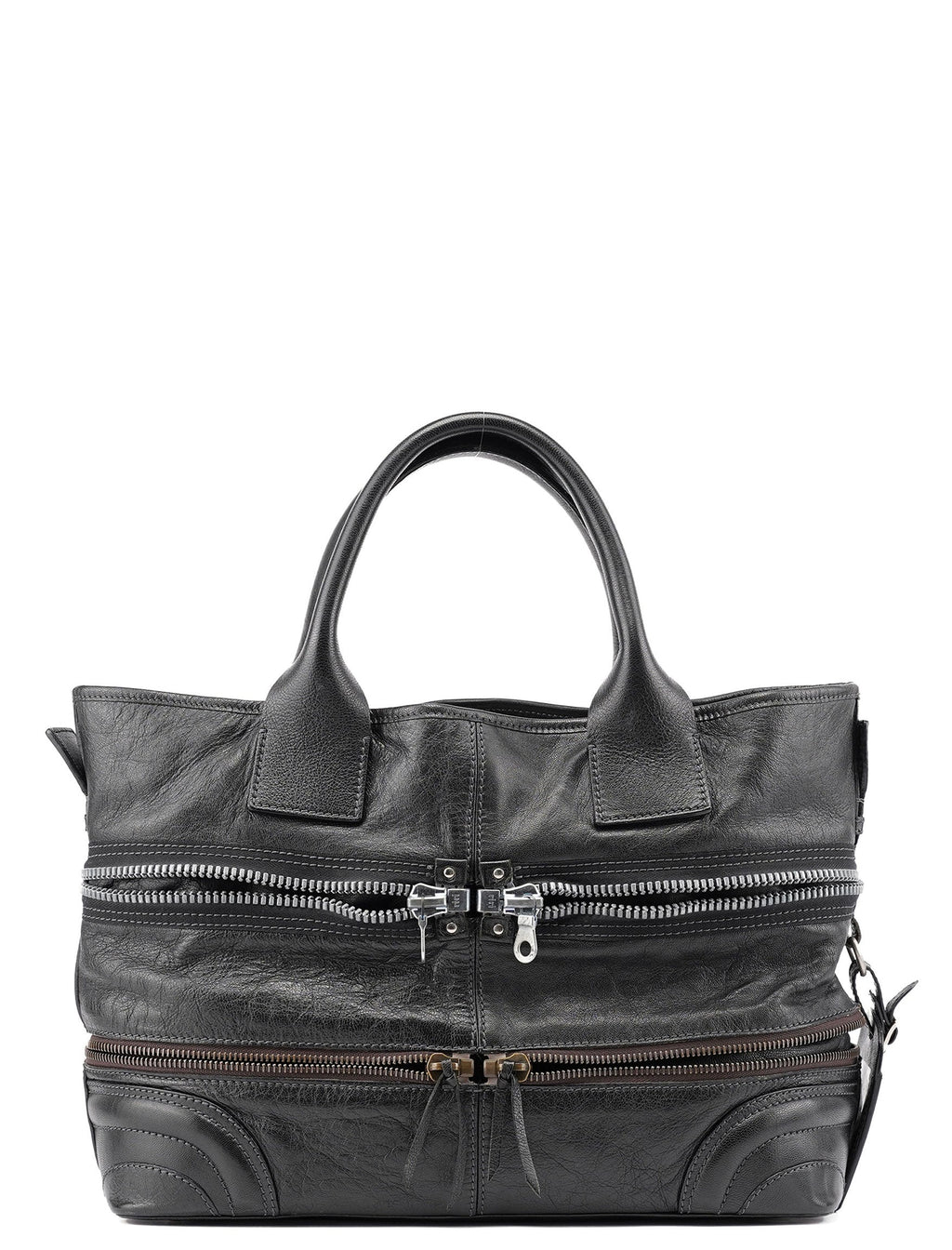 Spring 2006 Anthracite Leather Zippered Tote