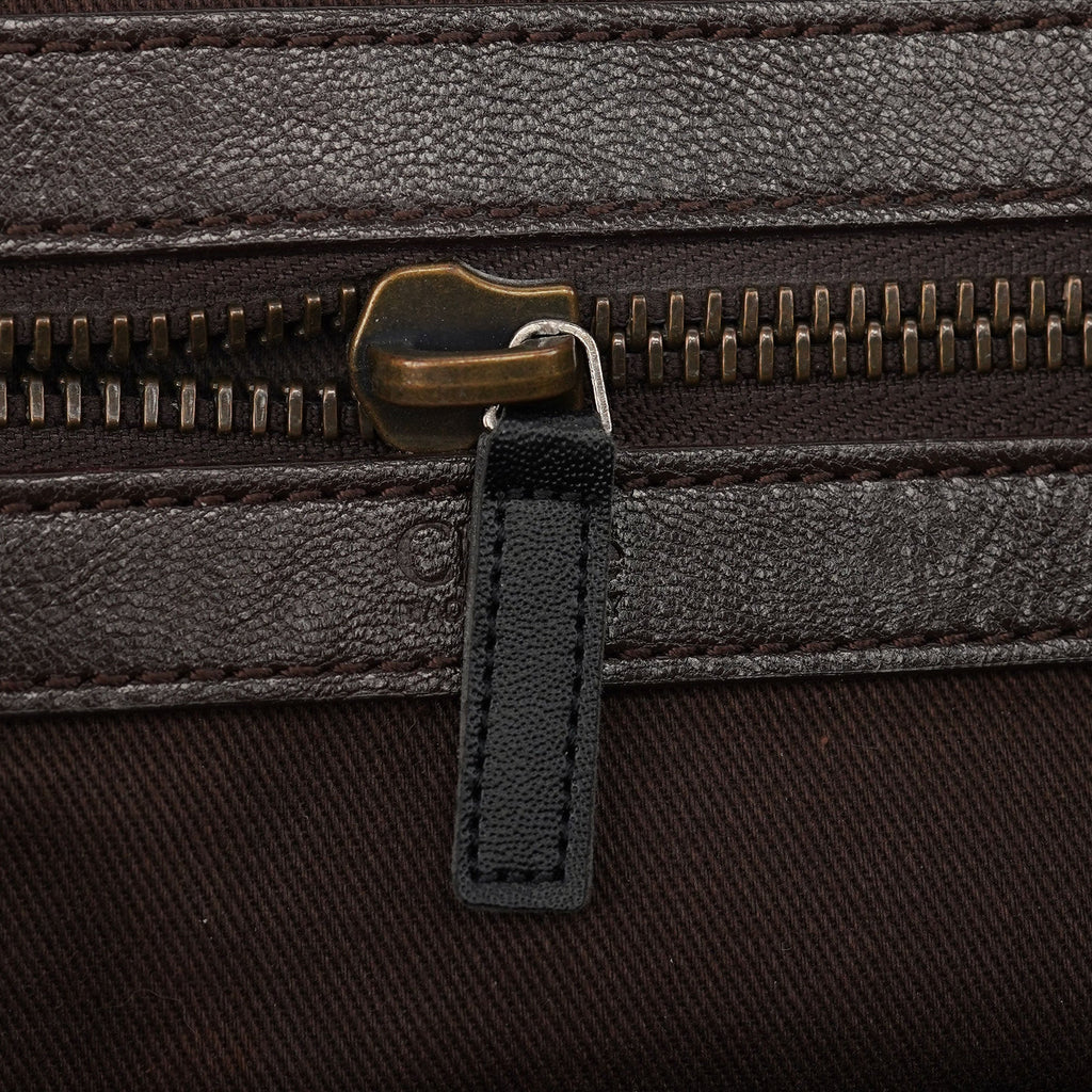 Spring 2006 Brown Leather Zippered Tote Bag