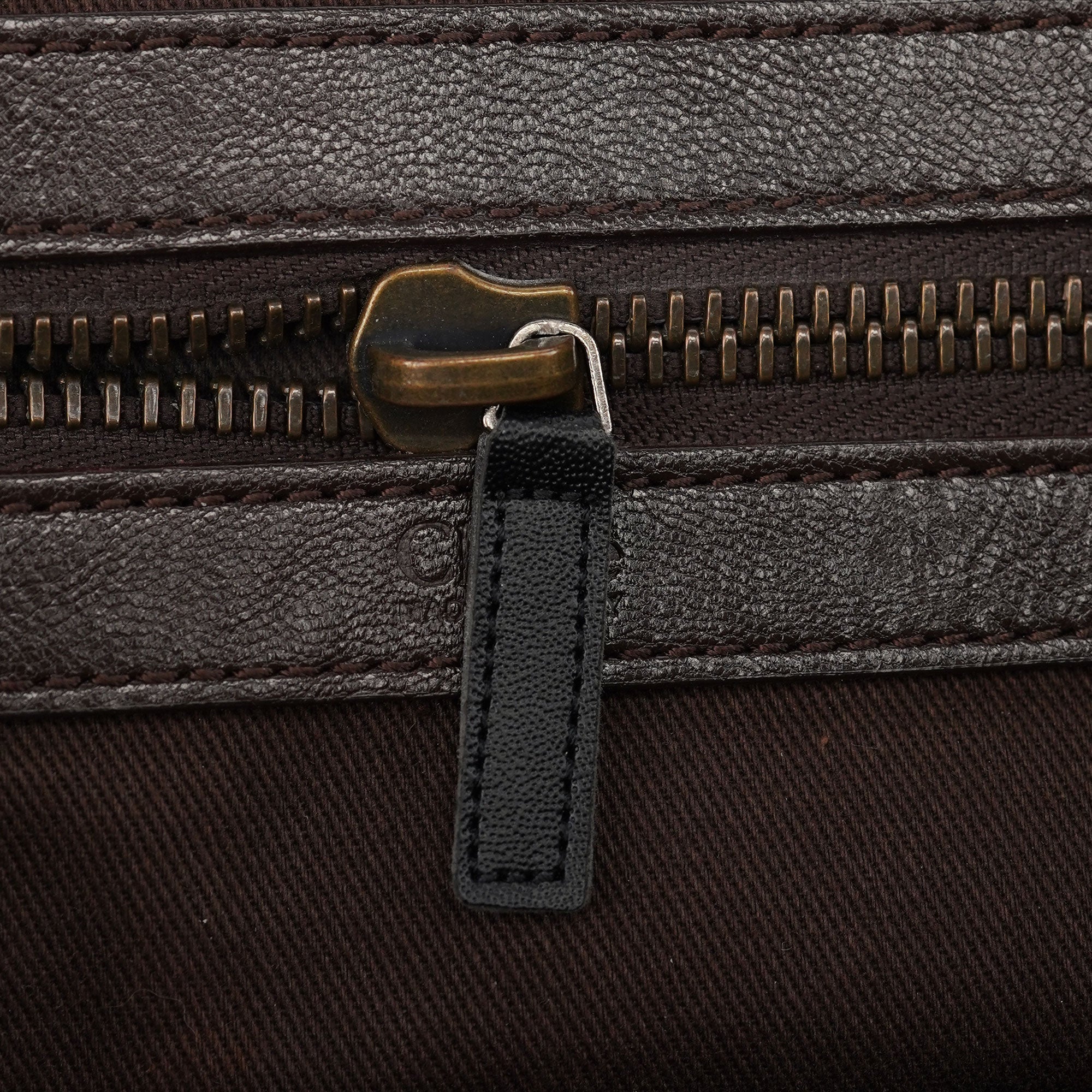 Spring 2006 Brown Leather Zippered Tote Bag