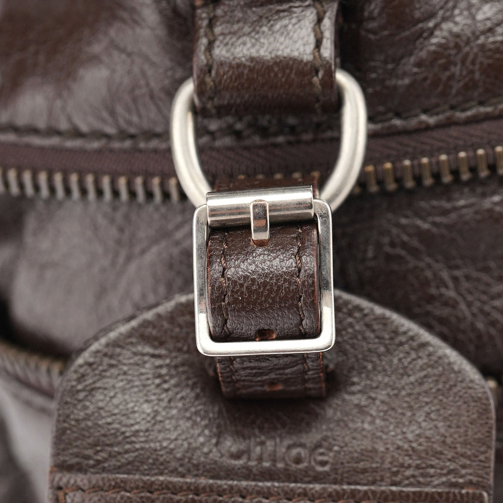 Spring 2006 Brown Leather Zippered Tote Bag
