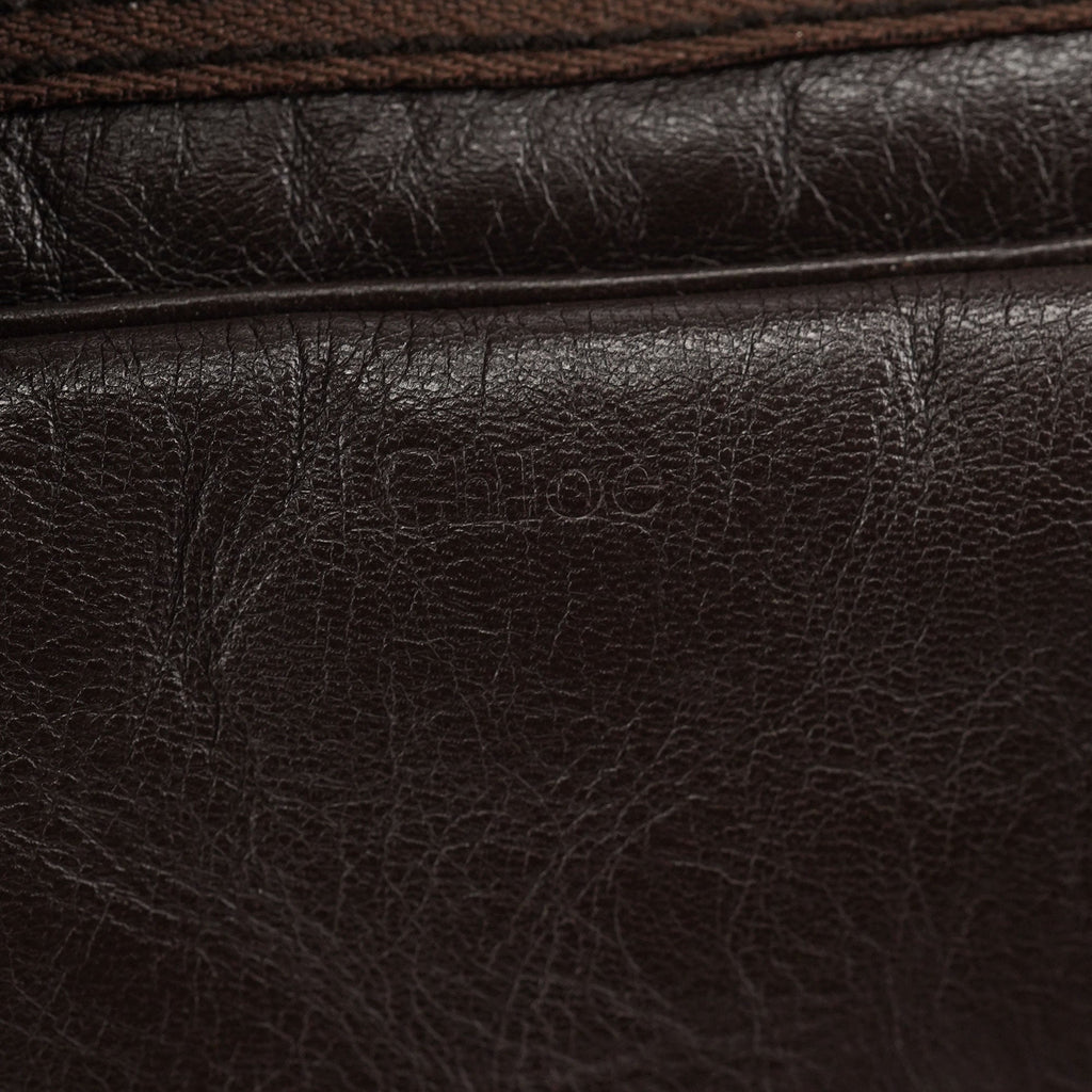 Spring 2006 Brown Leather Zippered Tote Bag