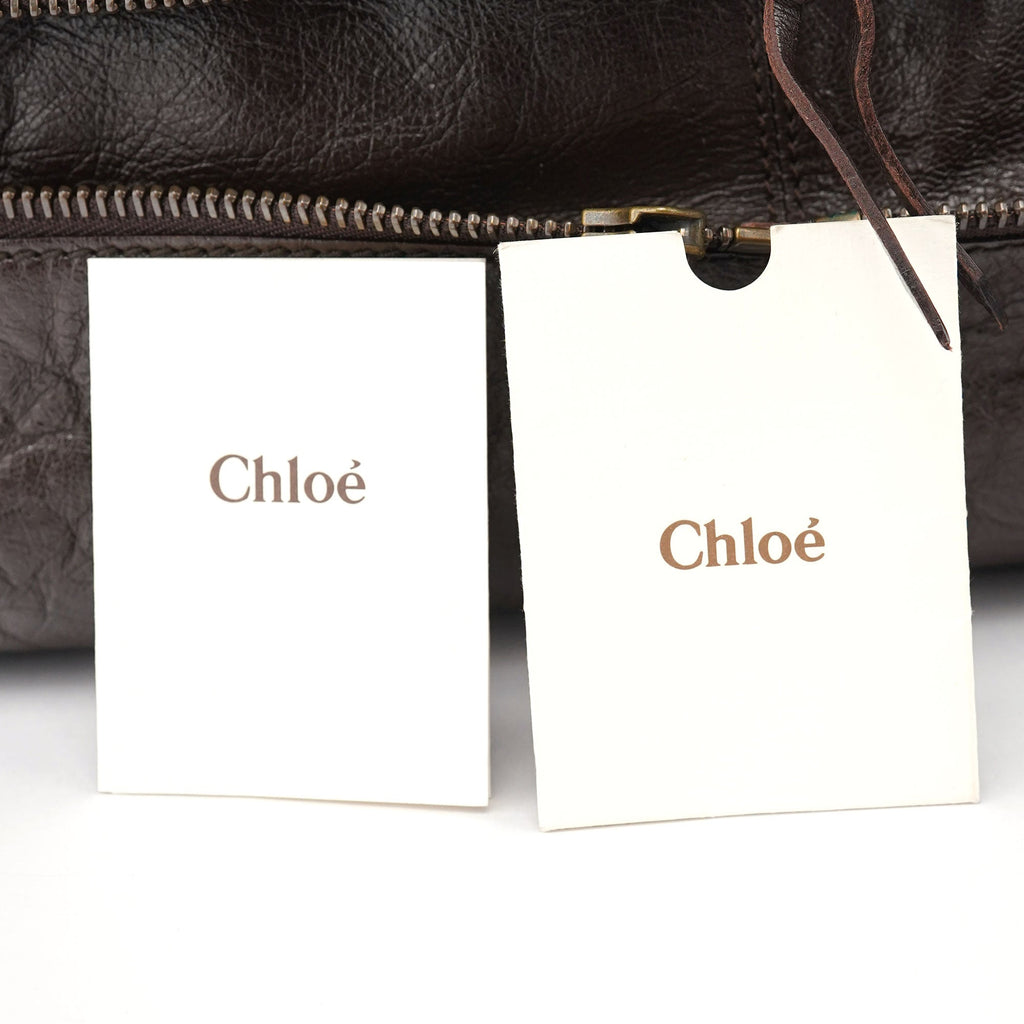 Spring 2006 Brown Leather Zippered Tote Bag