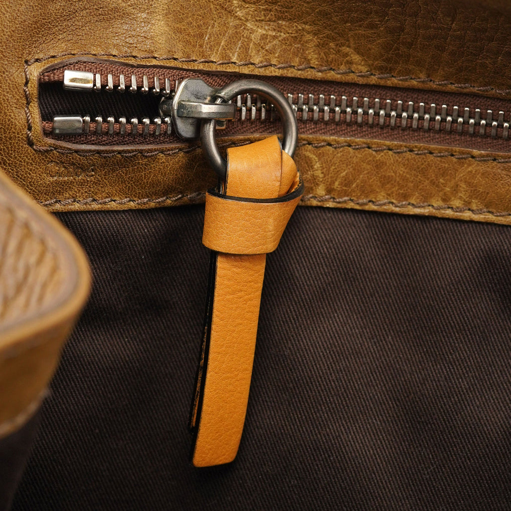 Tan Leather Tote Bag