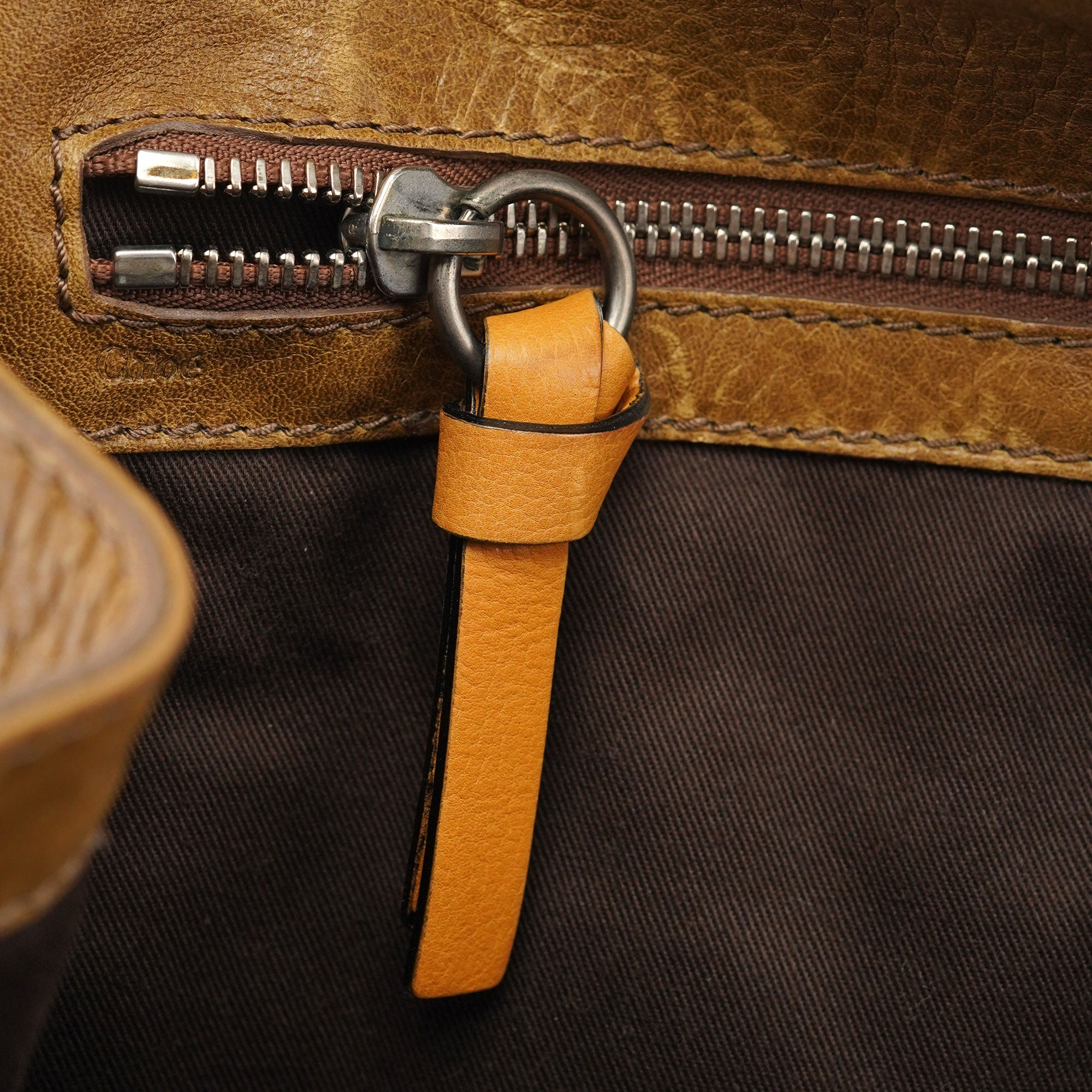 Tan Leather Tote Bag