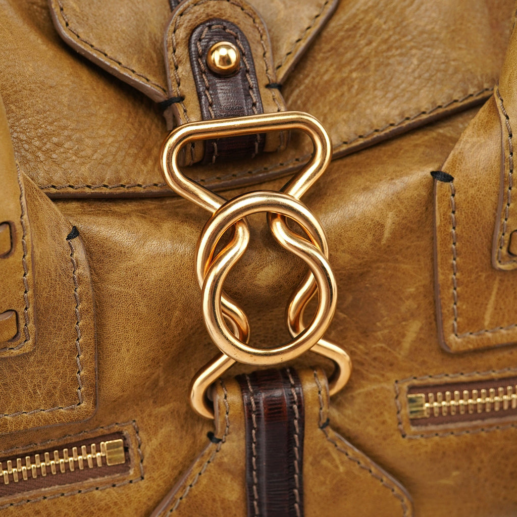 Tan Leather Tote Bag