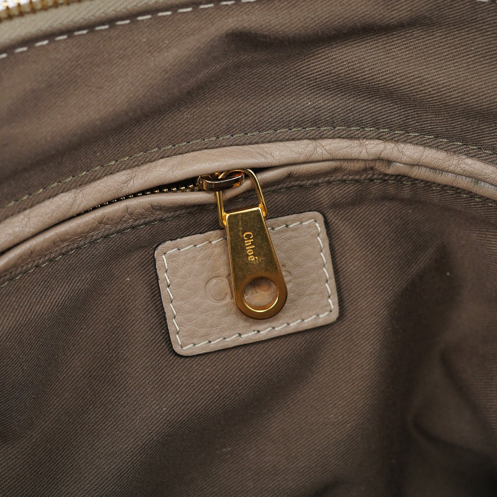 Taupe Leather Marcie Shoulder Bag