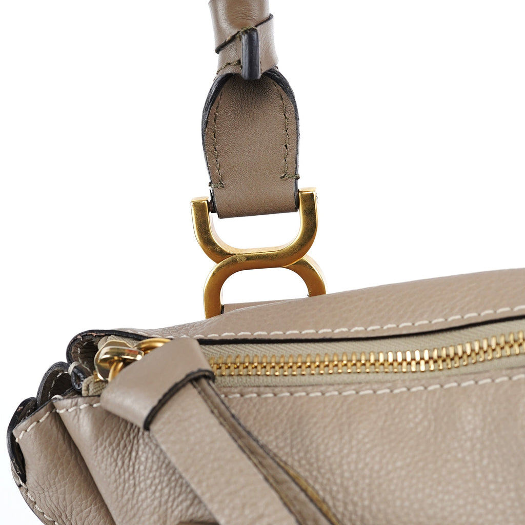 Taupe Leather Marcie Shoulder Bag