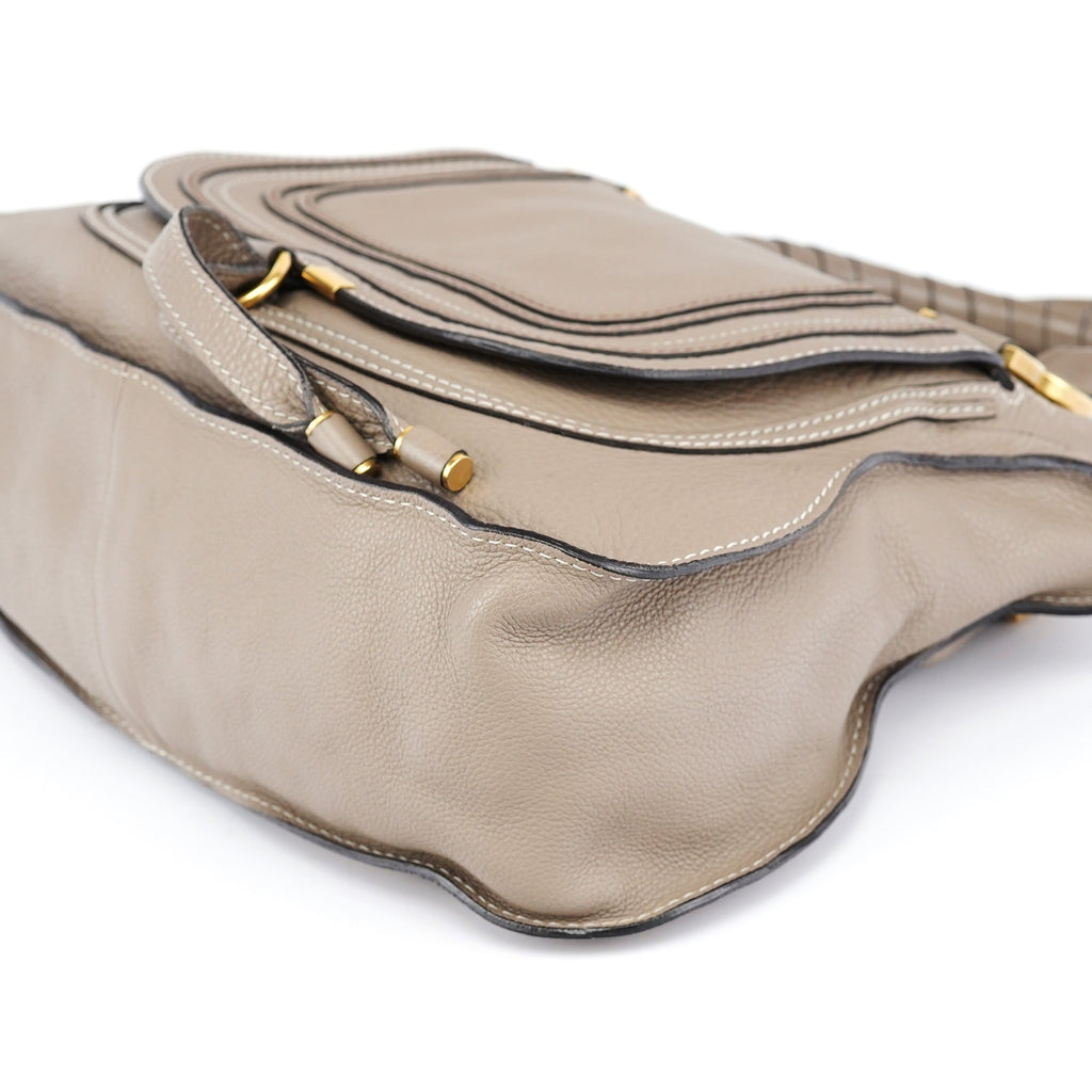 Taupe Leather Marcie Shoulder Bag